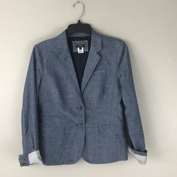 J. Crew Jackets & Blazers - J. Crew Navy Blue Denim Blazer Jacket